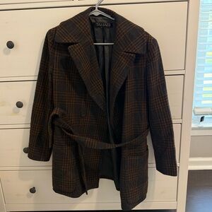 Plaid Tahari Wool Coat